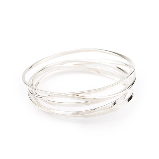 Hand-crafted, sterling silver Onemeter Bangle by Dorothée Rosen at The Avenue Gallery, contemporary fine art gallery in Victoria, British Columbia, Canada.