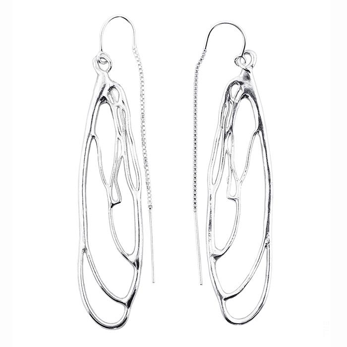 Sterling Silver, finely-crafted Dragonfly Earrings by Dorothée Rosen at The Avenue Gallery, a contemporary fine art gallery in Victoria, BC, Canada.