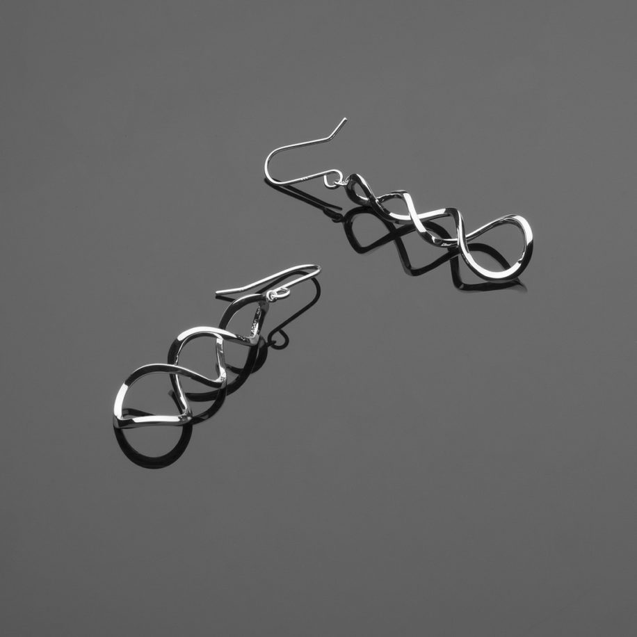 Sterling Silver Infinity Series Earrings by jewellers HK+NP Studio at The Avenue Gallery, a contemporary fine art gallery in Victoria, BC, Canada.