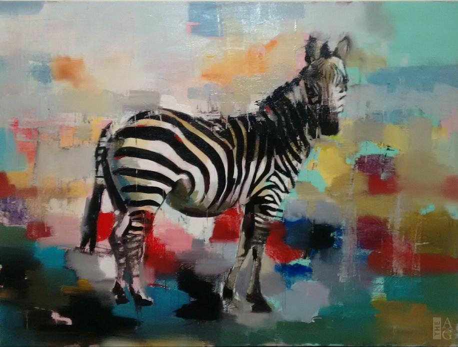 NY05 Zebra Series #1 Oil on Canvas 36x48 $3800
