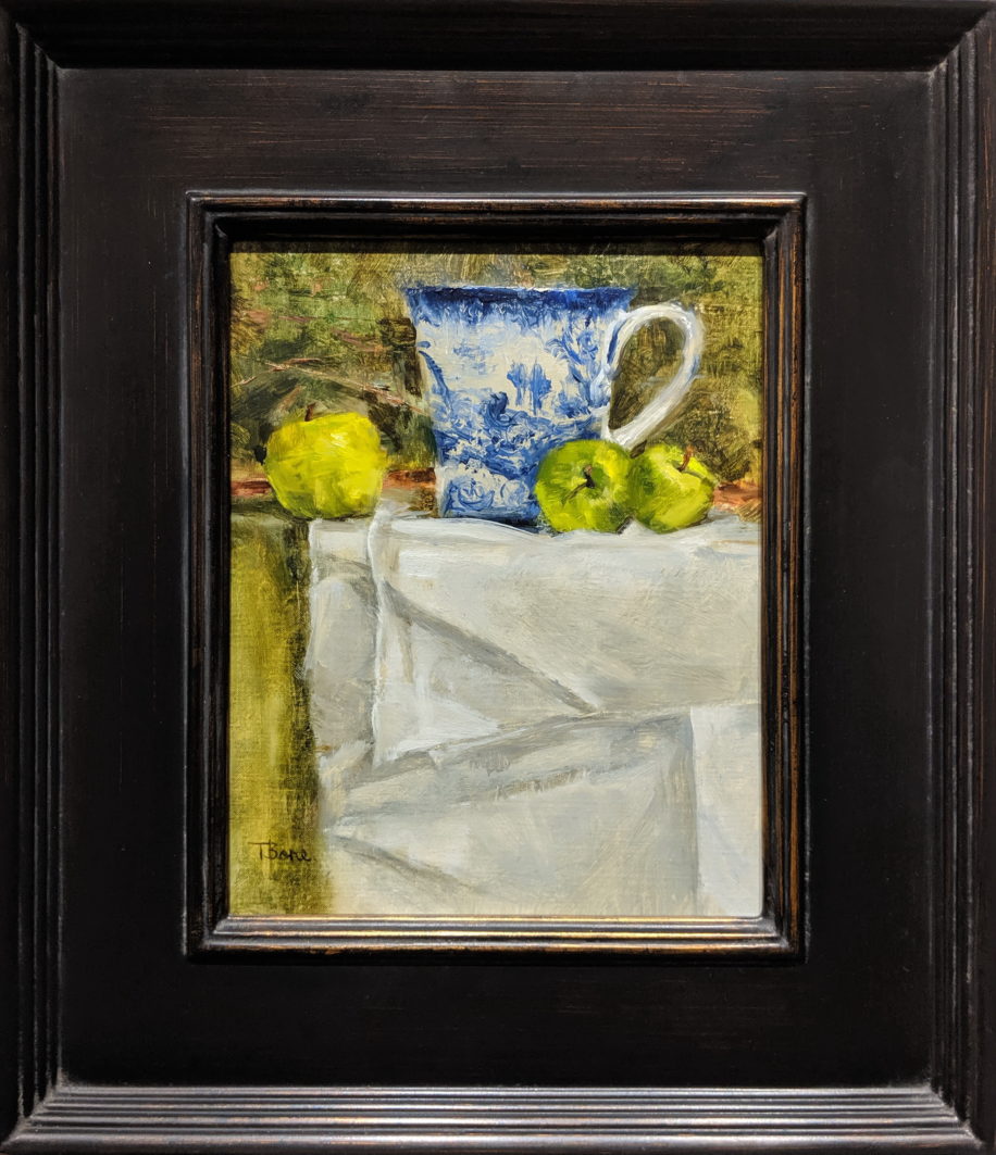 Classical still-life painting, Green Tea, by Tanya Bone at The Avenue Gallery, a contemporary fine art gallery in Victoria, BC, Canada.