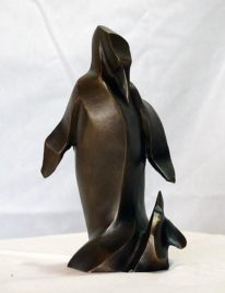 Bronze sculpture, Ready for Life Adventure, by Pavel Barta at The Avenue Gallery, a contemporary fine art gallery in Victoria, BC, Canada.