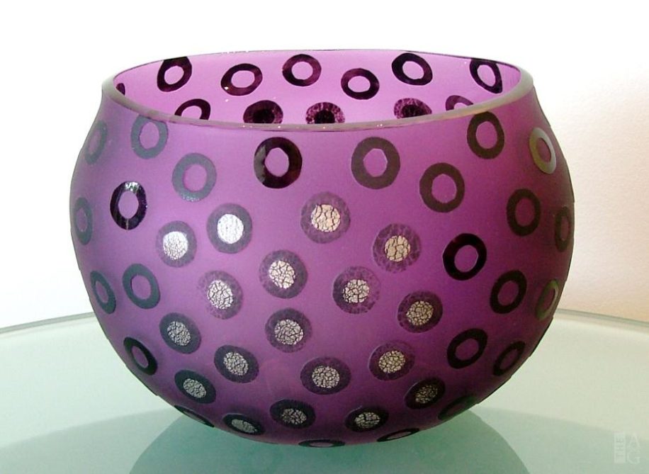 Amethyst Medium Glass African Basket Bowl by Naoko Takenouchi at The Avenue Gallery, a contemporary fine art gallery in Victoria, BC, Canada.