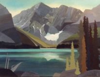 Landscape painting, Rawson Lake, by Lorna Dockstader at The Avenue Gallery, a contemporary fine art gallery in Victoria, British Columbia, Canada.