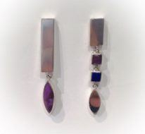 Purple Jade & Lapis Earrings by Brenda Roy at The Avenue Gallery, a contemporary fine art gallery in Victoria, British Columbia, Canada.
