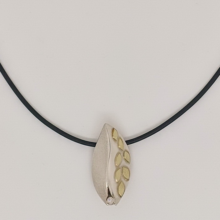 Unique Leaf Necklace by jeweller Andrea Roberts at The Avenue Gallery, a contemporary fine art gallery in Victoria, British Columbia, Canada.