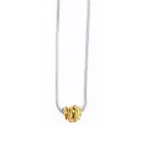 Onefooter Necklace with 18kt Yellow Gold Pendant by jeweller Dorothée Rosen at The Avenue Gallery, a contemporary fine art gallery in Victoria, BC, Canada.