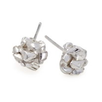 Handmade sterling silver Rocks Earrings by Dorothée Rosen at The Avenue Gallery, a contemporary fine art gallery in Victoria, BC, Canada.