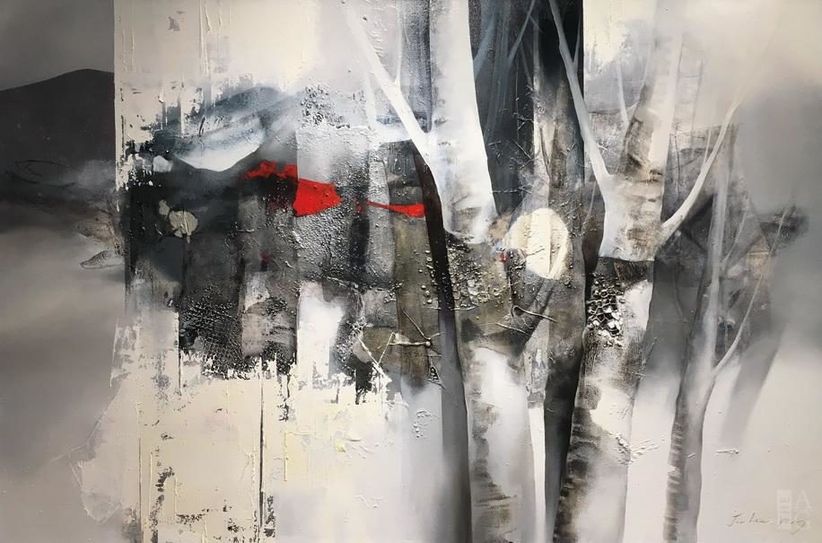 Abstract painting, An Opening View by Hyun Jou-Lee at The Avenue Gallery, a contemporary fine art gallery in Victoria, British Columbia, Canada.