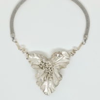 Silver Floral Necklace by jeweller Darlene Letendre at The Avenue Gallery, a contemporary fine art gallery in Victoria, BC, Canada.