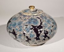Ceramic Lidded Bulb, Purple Blue #193 by Bill Boyd at The Avenue Gallery, a contemporary fine art gallery in Victoria, BC, Canada.