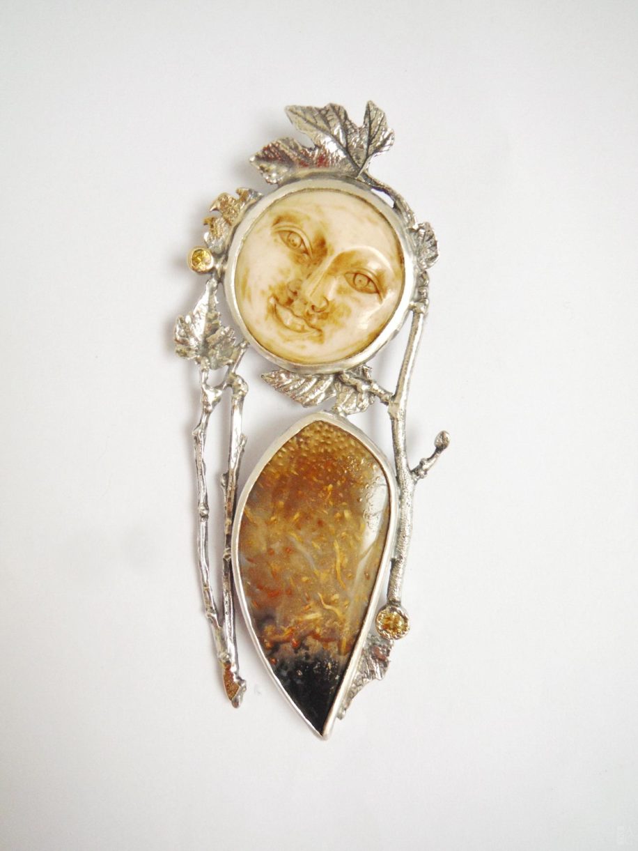 Sterling silver and citrine Gaia Pendant by Andrea Russell at The Avenue Gallery, a contemporary fine art gallery in Victoria, BC, Canada.