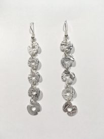 Textured Silver Lilypad Earrings by Veronica Stewart at The Avenue Gallery, a contemporary fine art gallery in Victoria, BC, Canada.