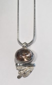 Organically-inspired Burmese Garden Quartz Pendant by Andrea Russell at The Avenue Gallery, a contemporary fine art gallery in Victoria, BC, Canada.