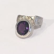 Organically-inspired Sterling Silver Ring with Amethyst by Andrea Russell at The Avenue Gallery, a contemporary fine art gallery in Victoria, BC, Canada.