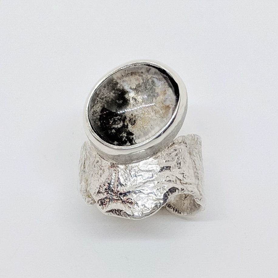 Organically-inspired, Medium Band Ring with Burmese Quartz by Andrea Russell at The Avenue Gallery, a contemporary fine art gallery in Victoria, BC, Canada.