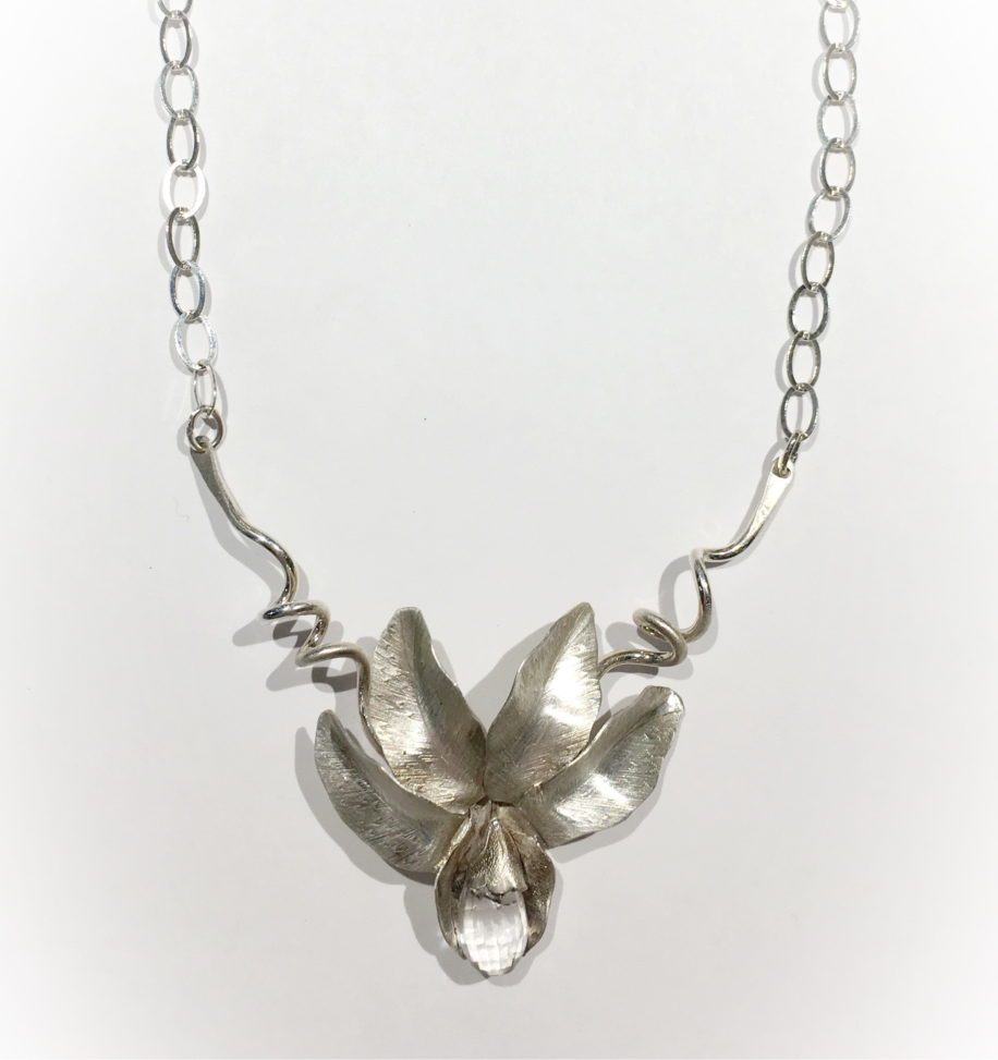 Sterling Silver and Rock Crystal Necklace by Darlene Letendre at The Avenue Gallery, a contemporary fine art gallery in Victoria, BC, Canada.