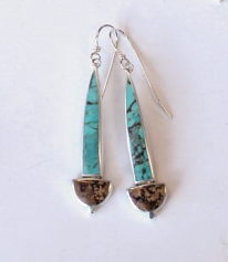 Turquoise & Stefoinite Earrings by Brenda Roy at The Avenue Gallery, a contemporary fine art gallery in Victoria, BC, Canada.