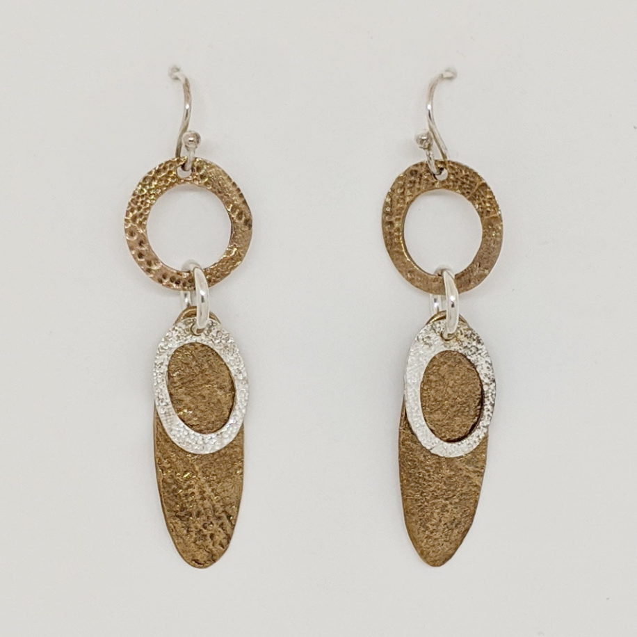 Medium Mixed Metal Earrings by Veronica Stewart at The Avenue Gallery, a contemporary fine art gallery in Victoria, BC, Canada.