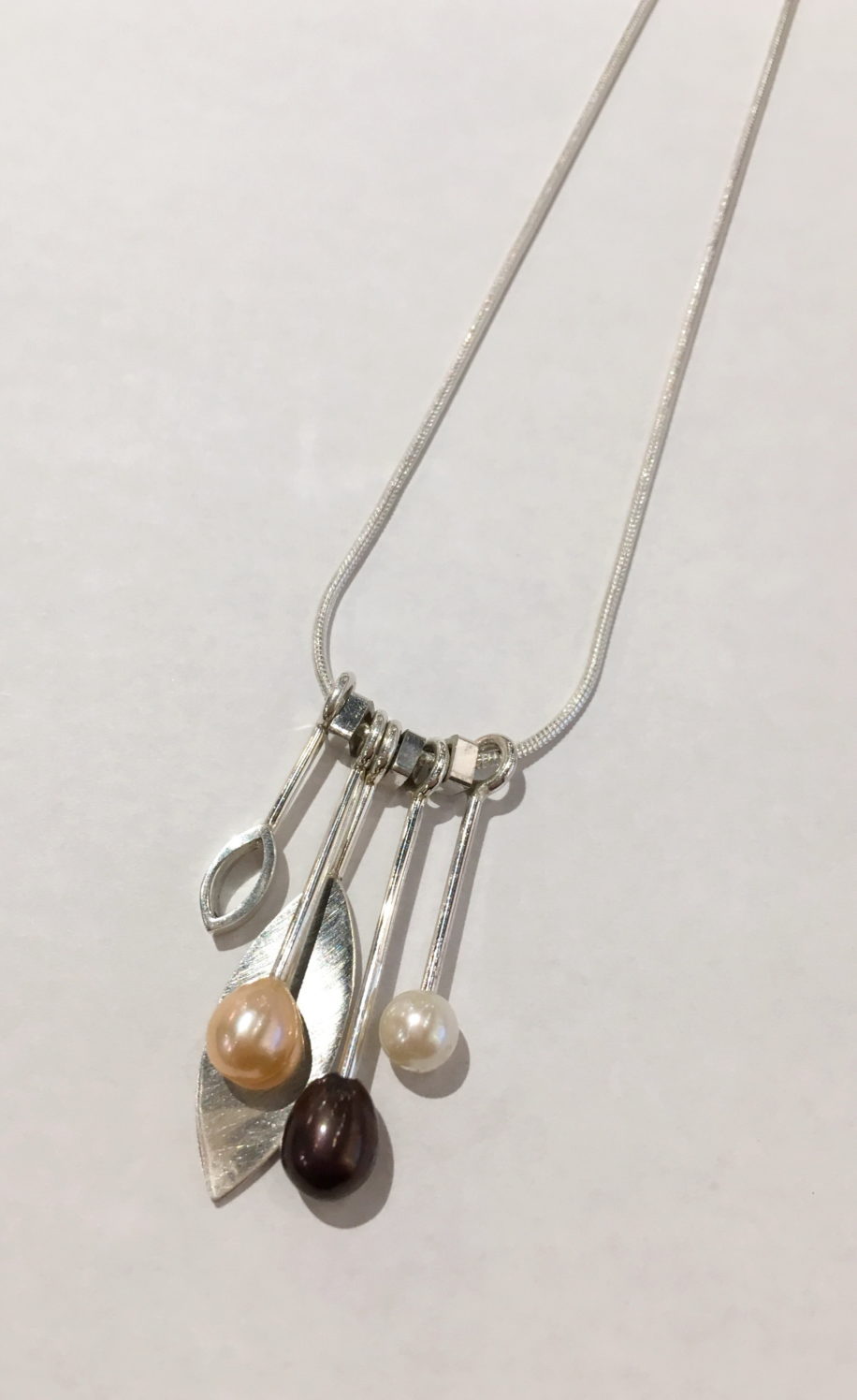 Freshwater Pearl Dangly Necklace by Brenda Roy at The Avenue Gallery, a contemporary fine art gallery in Victoria, BC, Canada.