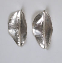 Sterling Fold Formed Leaf Earrings - Small by Darlene Letendre at The Avenue Gallery, a contemporary fine art gallery in Victoria, BC, Canada.