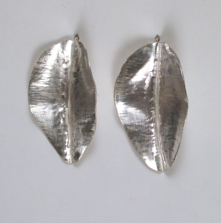 Sterling Fold Formed Leaf Earrings - Small by Darlene Letendre at The Avenue Gallery, a contemporary fine art gallery in Victoria, BC, Canada.