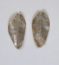 Silver Infused Bronze Fold Formed Leaf Earrings - Small by Darlene Letendre at The Avenue Gallery, a contemporary fine art gallery in Victoria, BC, Canada.