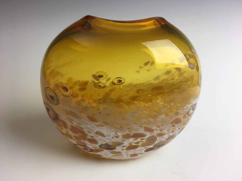 Amber Tulip Vase by Lisa Samphire at The Avenue Gallery, a contemporary art gallery in Victoria, BC, Canada