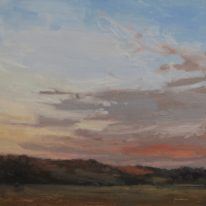 Sunset Over The Fields At Dungeness by Maria Josenhans , at The Avenue Art Gallery, a contemporary fine arts gallery, in Victoria, BC, Canada