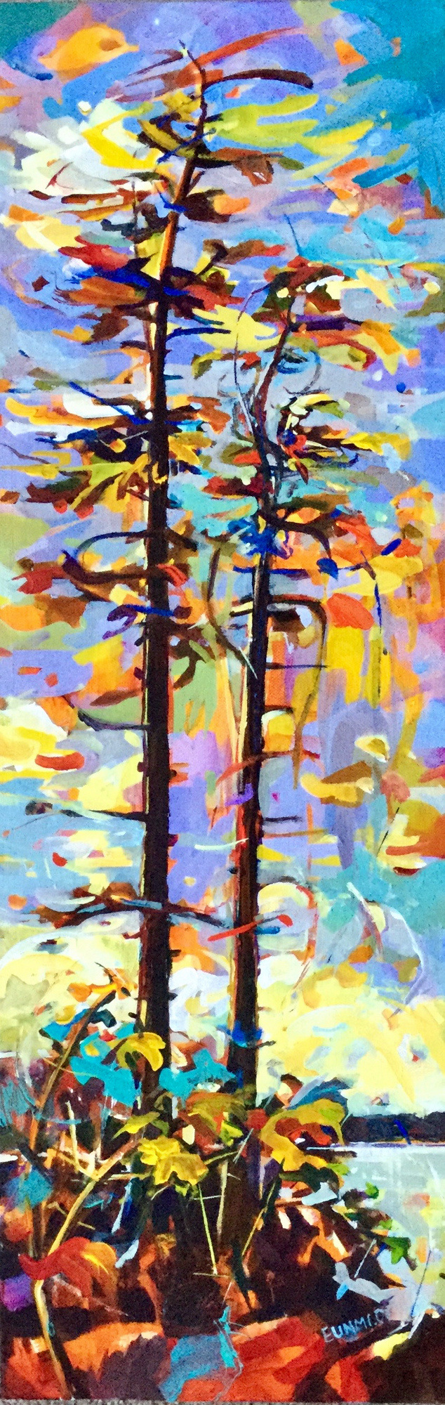Landscape painting, Fall Is In The Air II by Eunmi Conacher at The Avenue Gallery, a contemporary fine art gallery in Victoria, BC, Canada.
