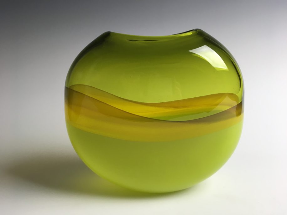 Landscape Vase (Lime/Yellow )by Lisa Samphire at The Avenue Gallery, a contemporary fine art gallery in Victoria, BC, Canada.