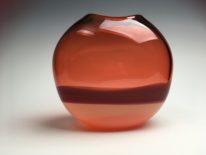 Landscape Vase (Peach/Red ) by Lisa Samphire at The Avenue Gallery, a contemporary fine art gallery in Victoria, BC, Canada.