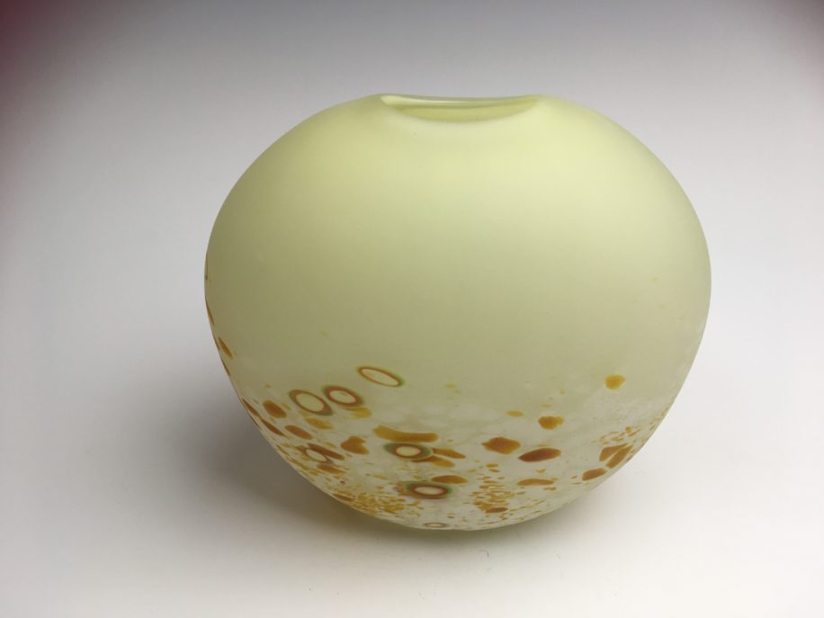 Tulip Vase (Opaque Butter) by Lisa Samphire at The Avenue Gallery, a contemporary fine art gallery in Victoria, BC, Canada.
