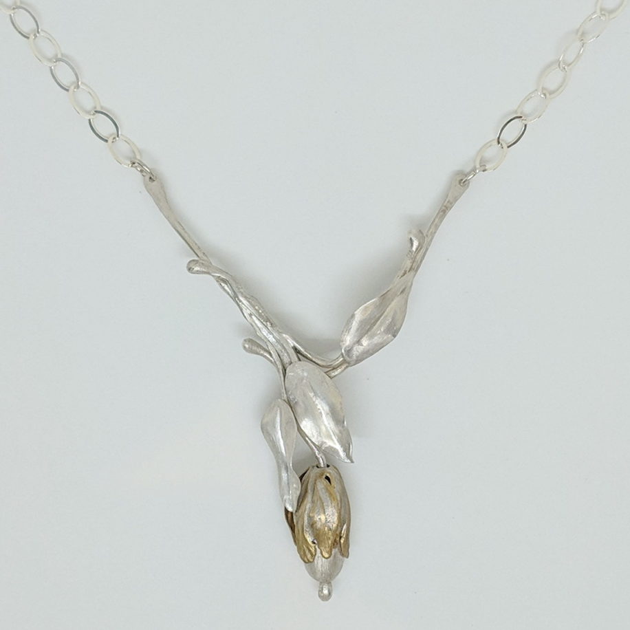 Argentium & Sterling Silver with Bronze Necklace by Darlene Letendre at The Avenue Gallery, a contemporary fine art gallery in Victoria, BC, Canada.