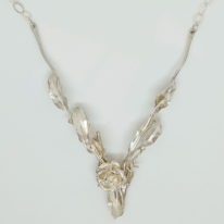 Argentium & Sterling Silver Floral Necklace by Darlene Letendre at The Avenue Gallery, a contemporary fine art gallery in Victoria, BC, Canada.