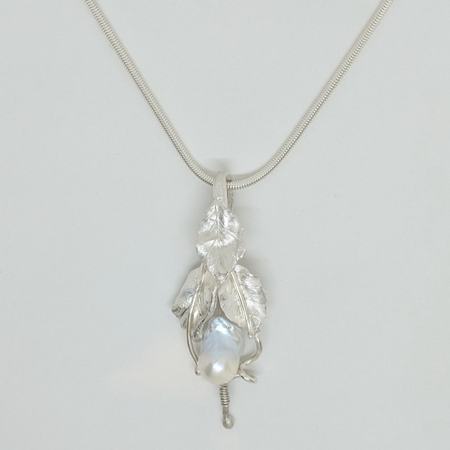 Sterling Silver & Baroque Pearl Pendant on Chain by Darlene Letendre at The Avenue Gallery, a contemporary fine art gallery in Victoria, BC, Canada.