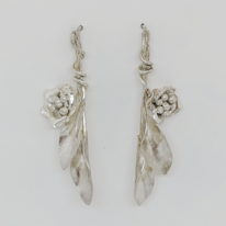 Rose & Leaves Earrings by Darlene Letendre at The Avenue Gallery, a contemporary fine art gallery in Victoria, BC, Canada.