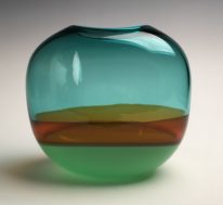 Landscape Vase (Green,Teal) by Lisa Samphire at The Avenue Gallery, a contemporary fine art gallery in Victoria, BC, Canada.