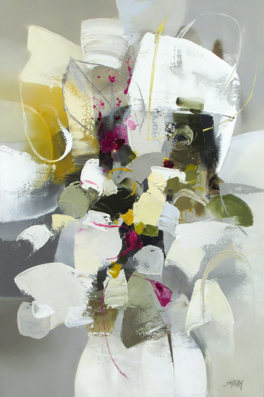 Floral painting, Companion I by Shinah Lee at The Avenue Gallery, a contemporary fine art gallery in Victoria, BC, Canada.
