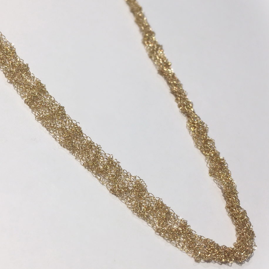 14kt. Gold Knitted Chain Necklace by Veronica Stewart at The Avenue Gallery, a contemporary fine art gallery in Victoria, BC, Canada.