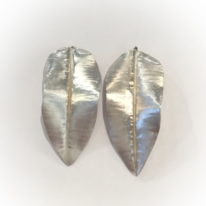 Argentium Silver Fold Form Leaf Earrings (Small) by Darlene Letendre at The Avenue Gallery, a contemporary fine art gallery in Victoria, BC, Canada.