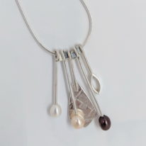Dangly Necklace with Freshwater Pearls by Brenda Roy at The Avenue Gallery, a contemporary fine art gallery in Victoria, BC, Canada.
