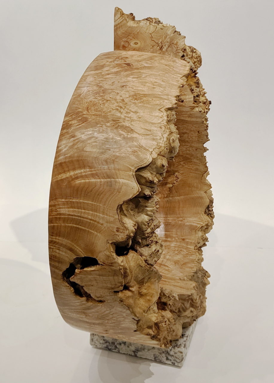Maple burl sculpture, Wedding Band by Bruce Edmundson at The Avenue Gallery, a contemporary fine art gallery in Victoria, BC, Canada.