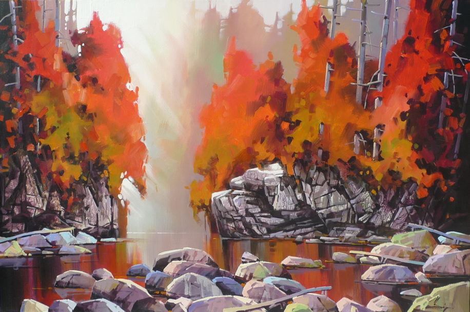 Golden October by Bi Yuan Cheng at The Avenue Gallery, a contemporary fine art gallery in Victoria, BC, Canada.
