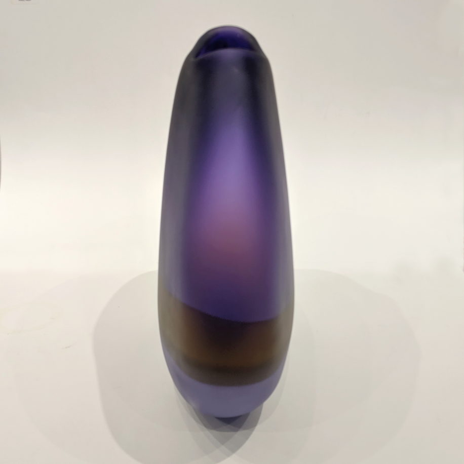 Frosted Large Smarty Vase (Dark-Light Purple Mauve) by Lisa Samphire at the Avenue Gallery, a contemporary art gallery in Victoria BC., Canada
