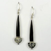 Pinolith and Black Jade Earrings by Brenda Roy at The Avenue Gallery, a contemporary fine art gallery in Victoria, BC, Canada.