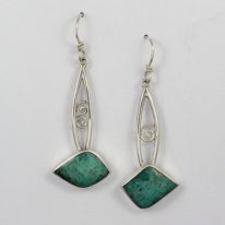 Chrysocolla Earrings by Brenda Roy at The Avenue Gallery, a contemporary fine art gallery in Victoria, BC, Canada.