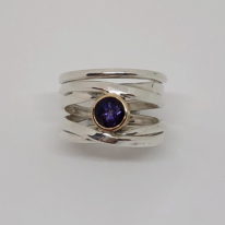 OneFooter Ring with Amethyst by Dorothée Rosen at The Avenue Gallery, a contemporary fine art gallery in Victoria, BC, Canada.