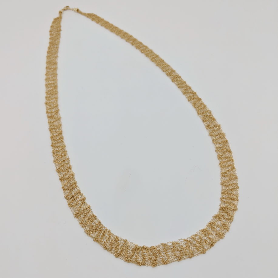 14kt. Gold Knitted Chain Necklace by Veronica Stewart at The Avenue Gallery, a contemporary fine art gallery in Victoria, BC, Canada.