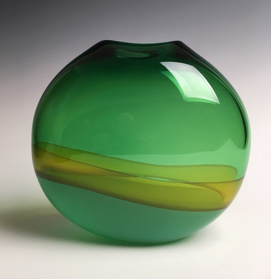 Landscape Smarty Vase (Greens) by Lisa Samphire - The Avenue Gallery